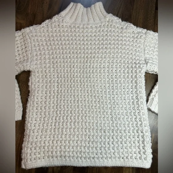 SKYE’S THE LIMIT WOMENS CHUNKY OPEN KNIT MOCK TURTLENECK WHITE/CREAM SWEATER XL - Picture 7 of 10